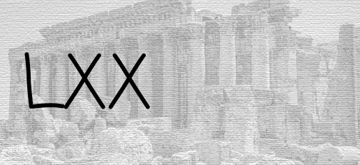 The Roman numeral 70