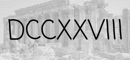 The Roman numeral 728