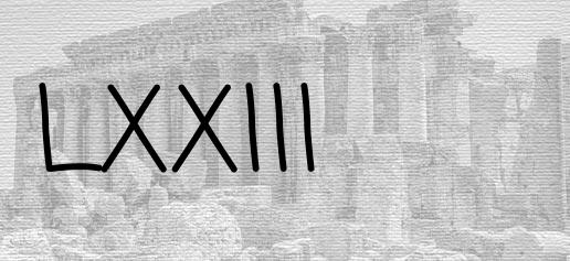 The Roman numeral 73