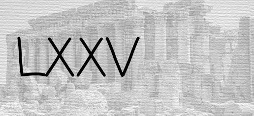 The Roman numeral 75