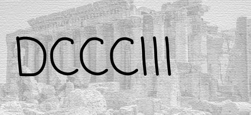 The Roman numeral 803