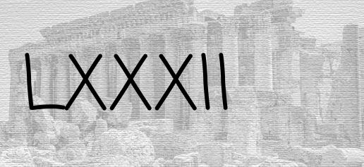 The Roman numeral 82