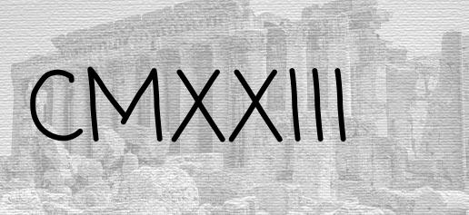The Roman numeral 923