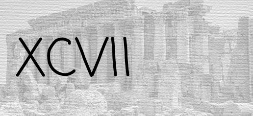 The Roman numeral 97